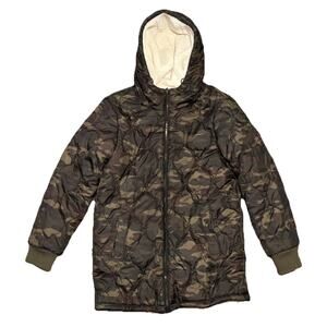 1 Madison Expedition Reversible Sherpa Camo Mid-Length Parka Jacket - Women's M